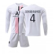 Fotballdrakter Barn Paris Saint Germain PSG 2021-22 Sergio Ramos 4 Borte Draktsett Langermet